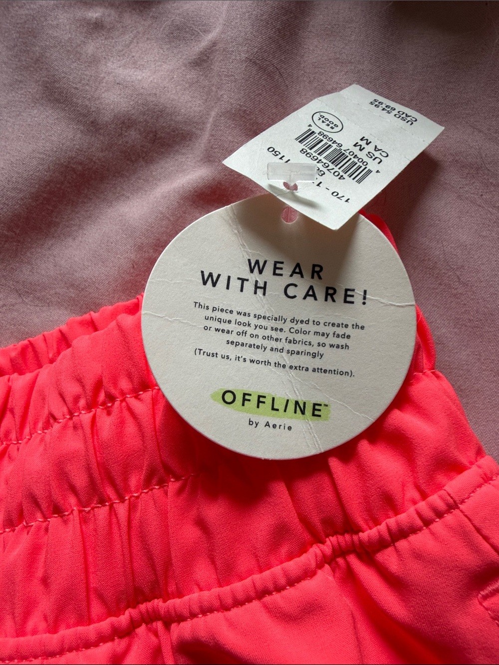 Aerie Offline Active Double-Layer Athletic Shorts in Coral - Picture 4 of 5